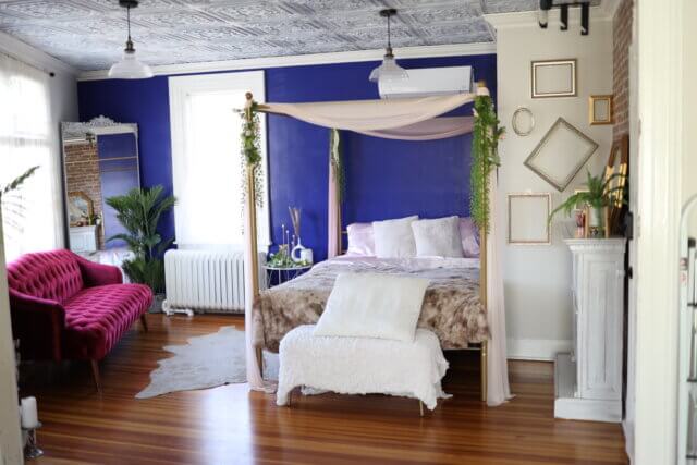 A bohemian-inspired bedroom