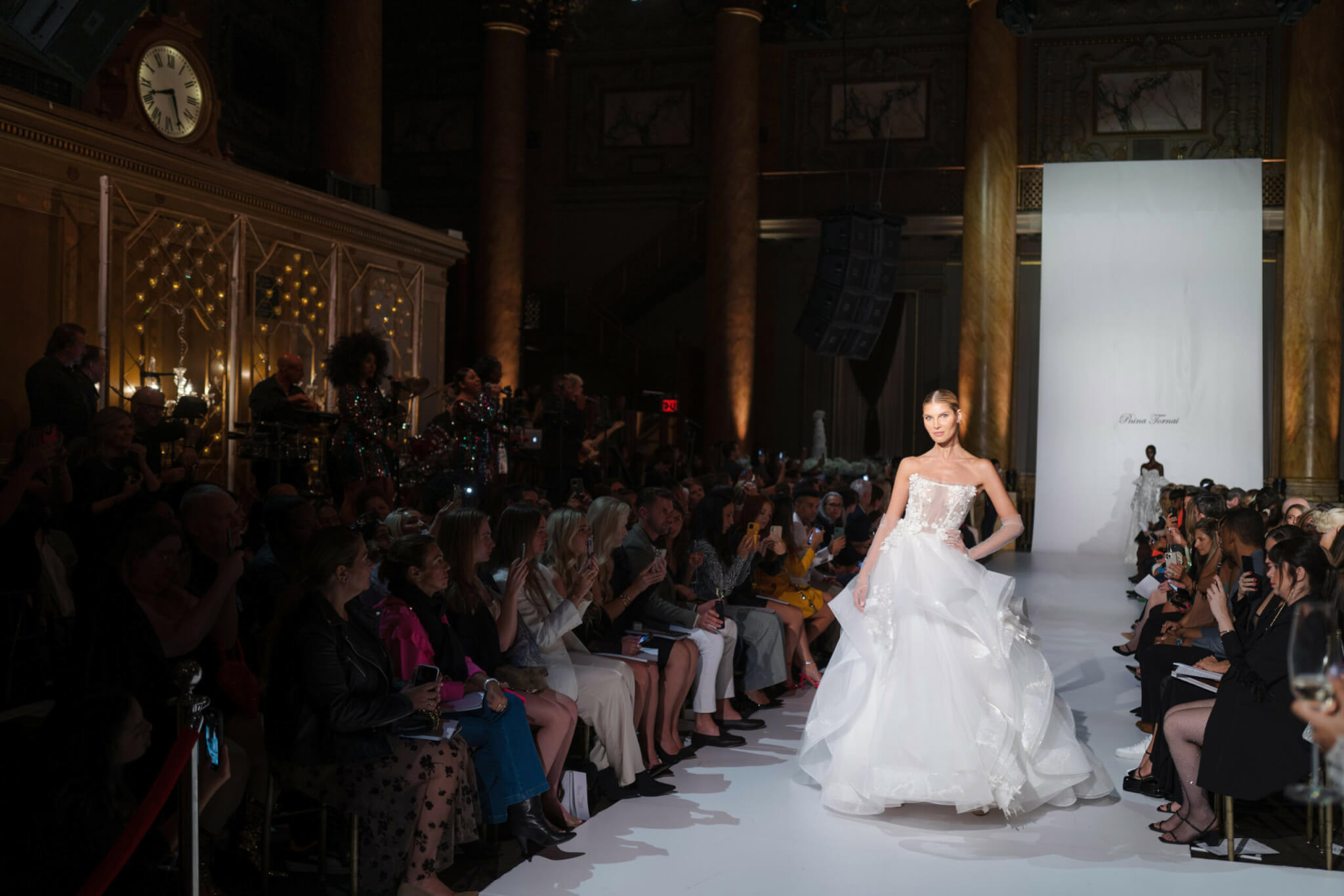 NEW YORK, NY - OCTOBER 4: Designer Pnina Tornai Walks The Runway During The Pnina  Tornai Fall 2020 Bridal Runway Show On OCTOBER 4, 2019 In New York City.  Stock Photo, Picture