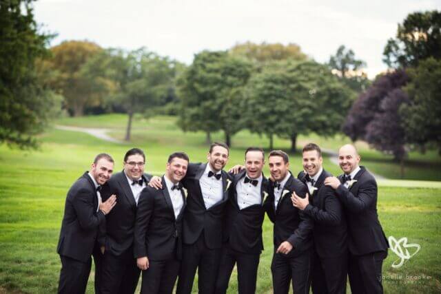 Groomsmen laugh