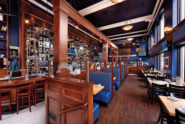 a restaurant with tables and chairs